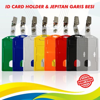 

ID Card Holder Plastik Dan Jepitan ID Card Besi garis Murah Meriah (1 set)