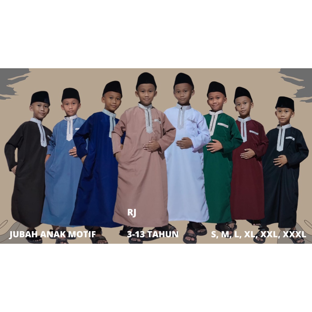 Jubah Anak Laki Laki Premium 2-14 Tahun Lengan Panjang  Series Original/Jubah Anak Laki laki Baju Ga