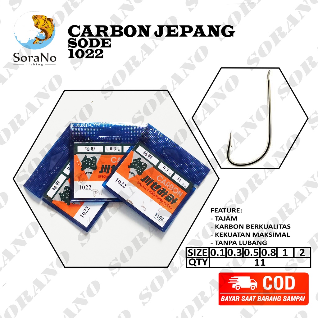 KAIL PANCING WADER UCENG MICRO FISHING CARBON JEPANG 1022 SODE UKURAN  0,1  0,3  0,5  0,8  1  2