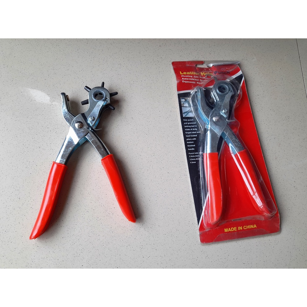 

Alat Pembolong Sabuk Gesper Kertas Leather Hole Punch Handle Karet Ergonomic