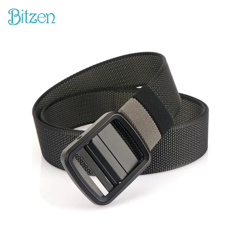 Bitzen 360° Ikat Pinggang Pria Ganda Nylon Canvas Tali Pinggang Pria Sabuk Pinggang Pria