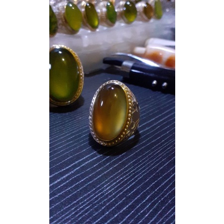 natural [IDOCRASE CHANGE COLOR BIO SOLAR ACEH MEDIUM HQ KRISTAL] Emban cincin pria ring alpaka sepuh