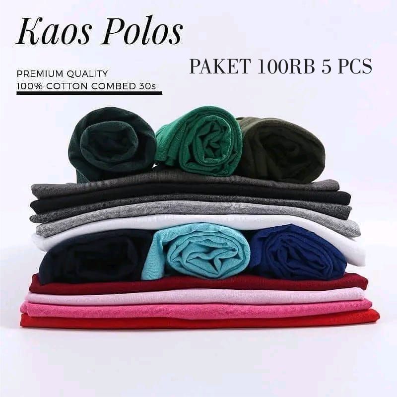 kaos polos murah baju polos 100rb 5pcs baju pria wanita