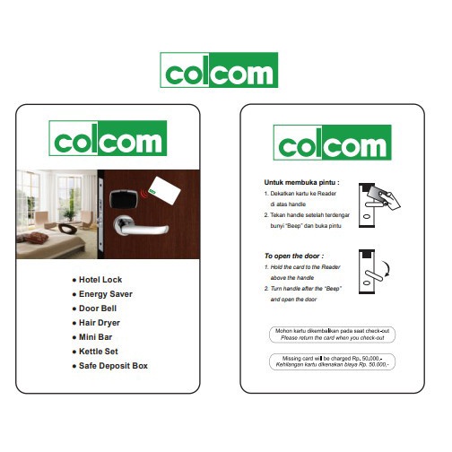 Kartu Colcom 9032 & 9016 Polos Depan Belakang ( POLOS 2 Sisi )