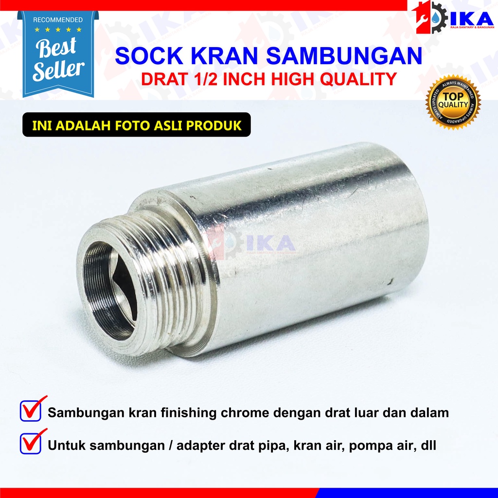 Sambungan kran stenlees 3cm / sok kran 5cm Sock Drat sok kran 3cm-5cm stainless steel sok keran s/s