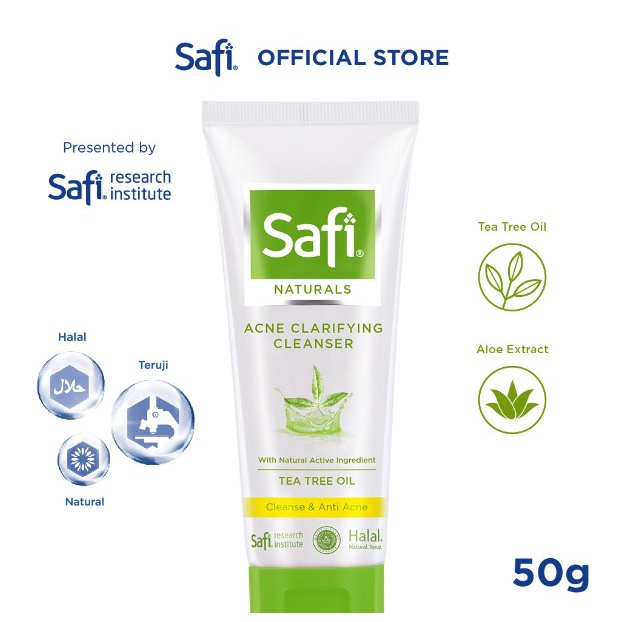 Safi White Natural Anti Acne Cleanser 50g 100%ORI Naturals Clarifying Tea Tree Oil Foam FACE WASH FA