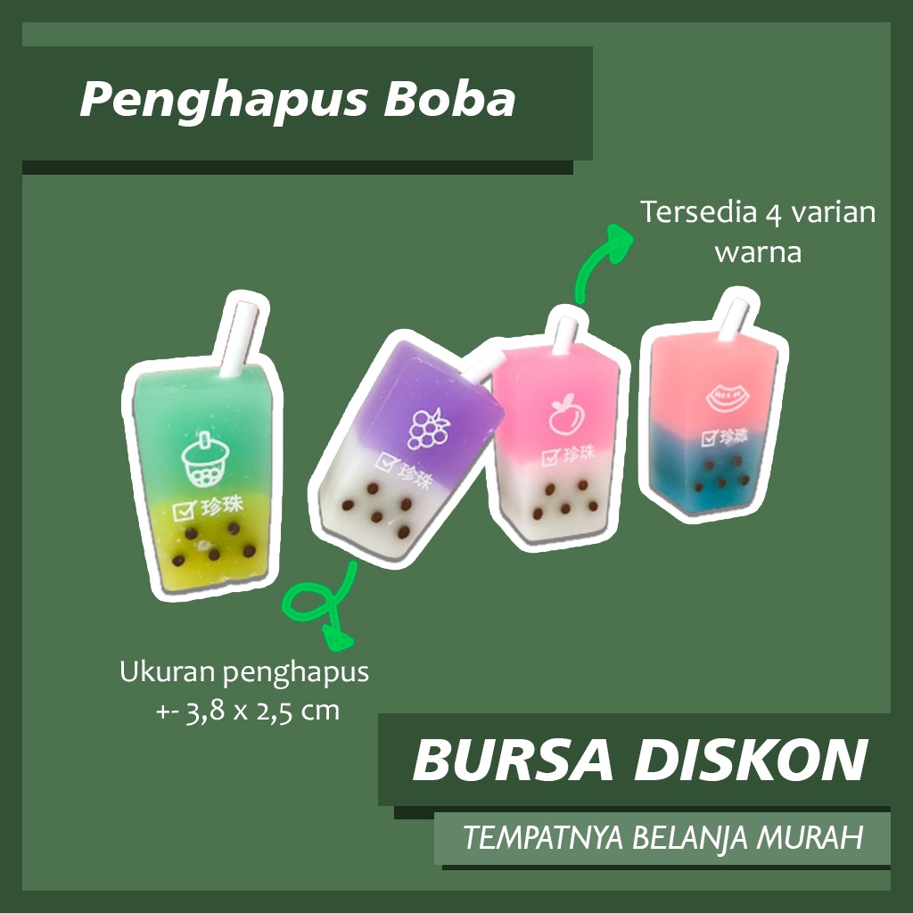 

Penghapus Boba Eraser Bubble Setip Stip Hapusan