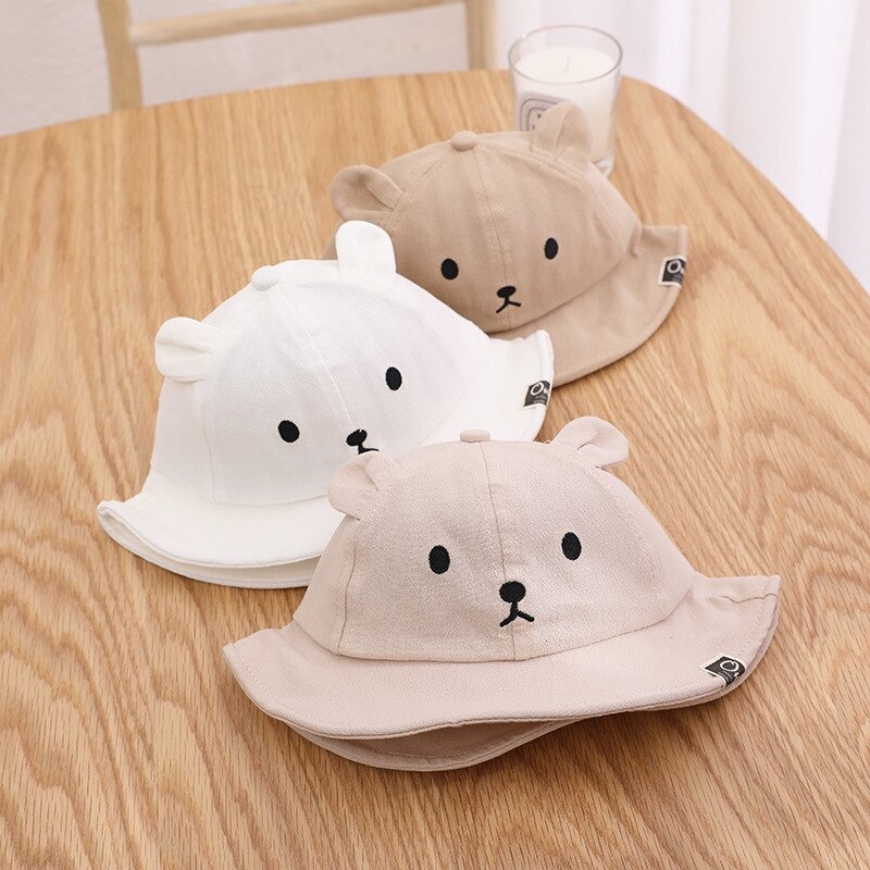 Topi Anak Cute Bear Spring Summer Hat - ZH-03 - Brown