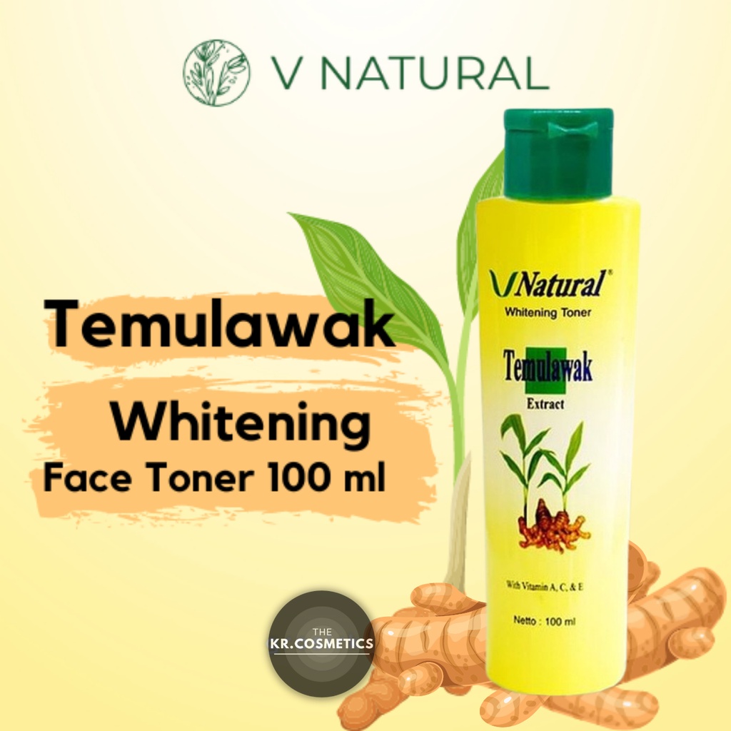V NATURAL whitening face Toner Ekstrak Temulawak 100 ml