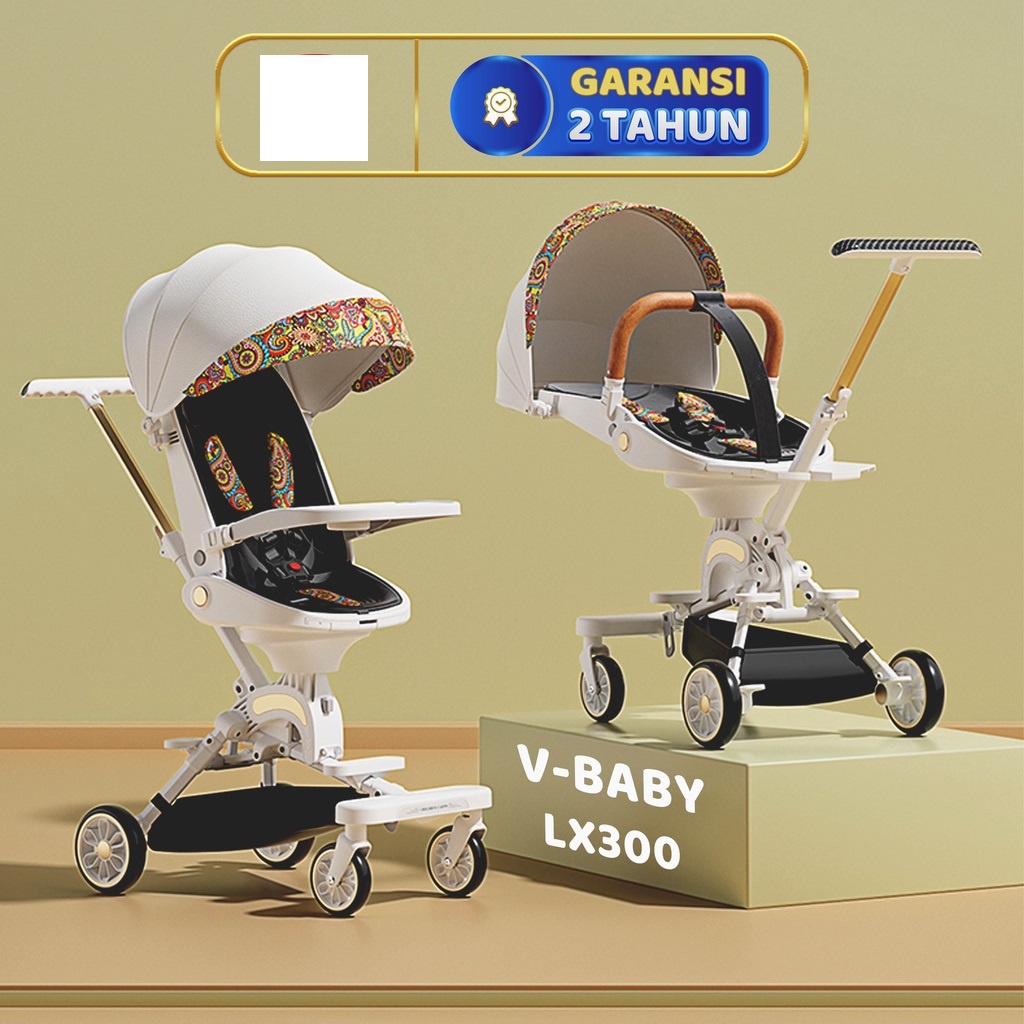 SUPER STROLLER VBABY-LX300 FOR NEW BORN//Kereta Dorong Bayi dan Balita Terbaik//Gratis Tray Makan/ Meja Makan bayi dan Balita