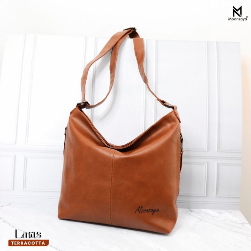 MOONZAYA TAS LARAS MODEL HOBO SELEMPANG KULIT SINTETIS WATERPROOF