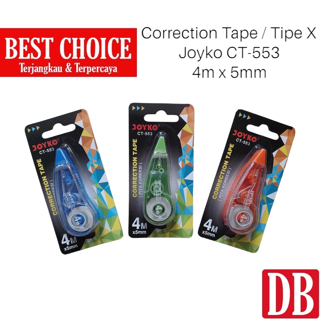 

Correction Tape / Tipe X Roll / Tipex Kertas / Tip-Ex Joyko CT-553 4M x 5mm