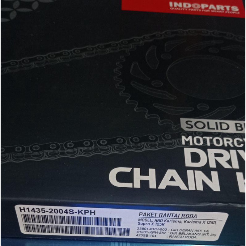 Gear Set Supra125 Gear Set Kharisma indopart 420-104 14T-35T