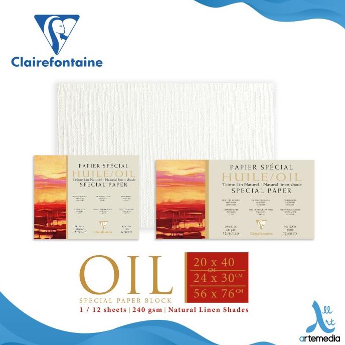 

Kertas Gambar Clairefontaine Oil Paper Natural Linen Block