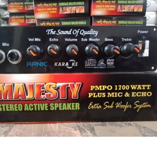♀ kit power amplifier speaker aktif stereo karaoke plus echo 1700w PMPO majesty ☋