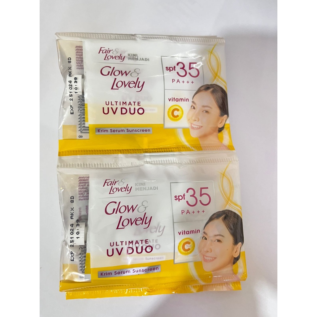 Fair &amp; Lovely  Cream Serum Sunscreen Vitamin C Spf 35pa+++ Sachet 7gr 12pcs