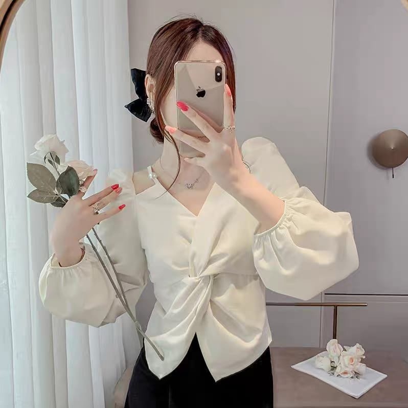 [MCFK] Blouse Exri / Blouse Wanita Korean Style / Atasan Wanita Cantik Kekinian / Blouse Wanita OOTD Ala Selebgram / Blouse Model Terbaru