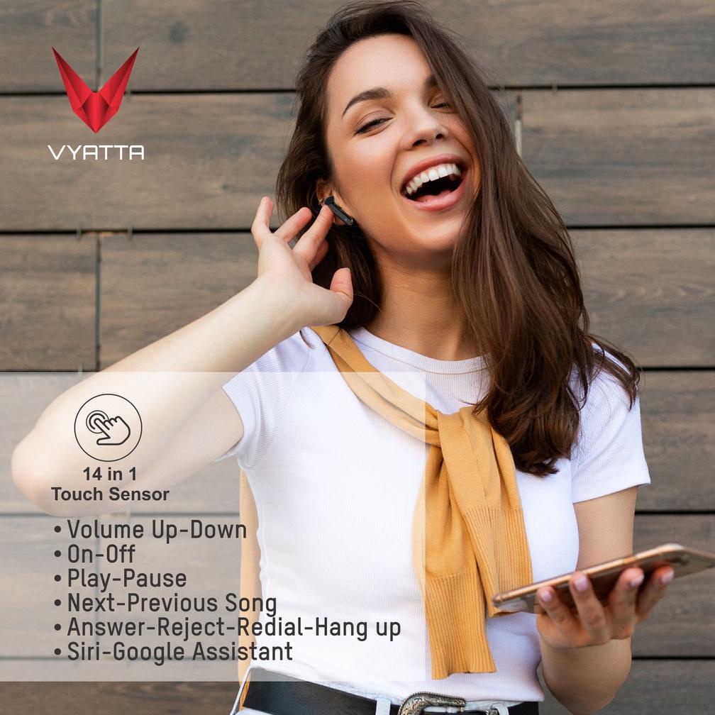 Sale Vyatta Airboom Nano S Tws Bluetooth Headset Earphone Super Slim Up To 10 Hours 14 In 1 Smart Fu