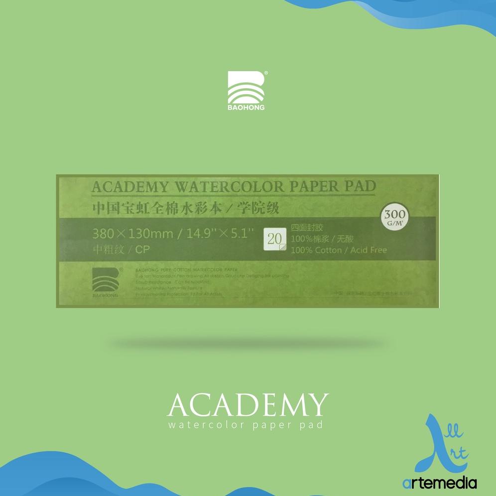 

Watercolor Pad Baohong Academy 38x13cm Cold Pressed Watercolor Paper Block