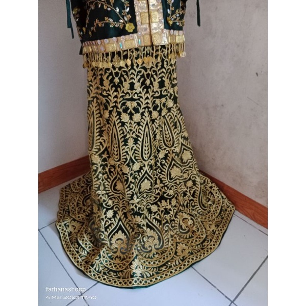 Rok pengantin bugis motif india, rok dubay, rok bordir tebal