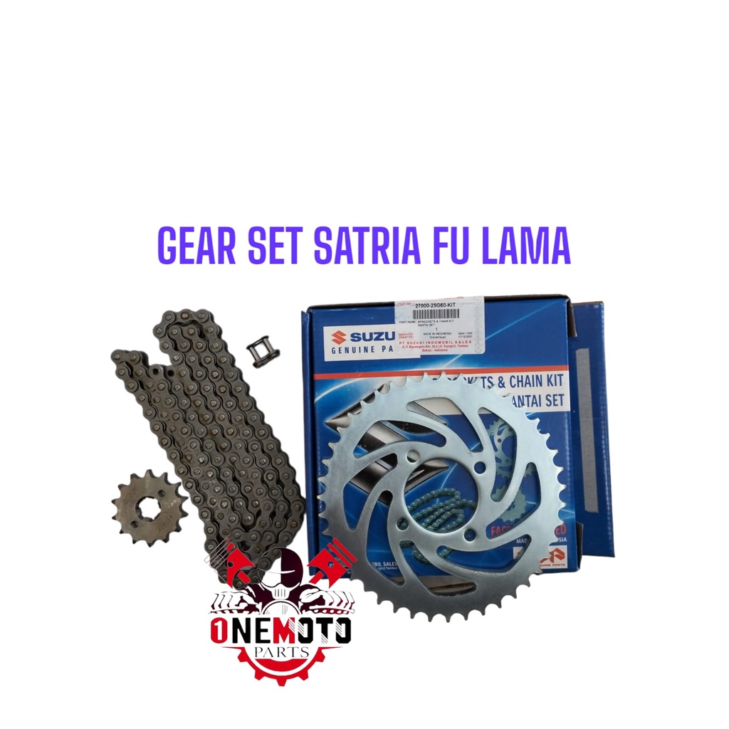 CHAIN KIT GEAR GIR GIGI TARIK KOMPLIT SATRIA FU OLD LAMA SUZUKI 27000-25G60-KIT ORIGINAL