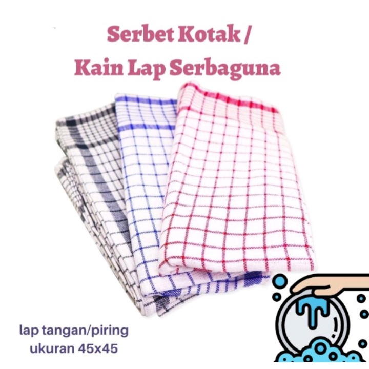 Serbet Kain Lap Serbet Dapur Lap Piring Tangan Kain Katun