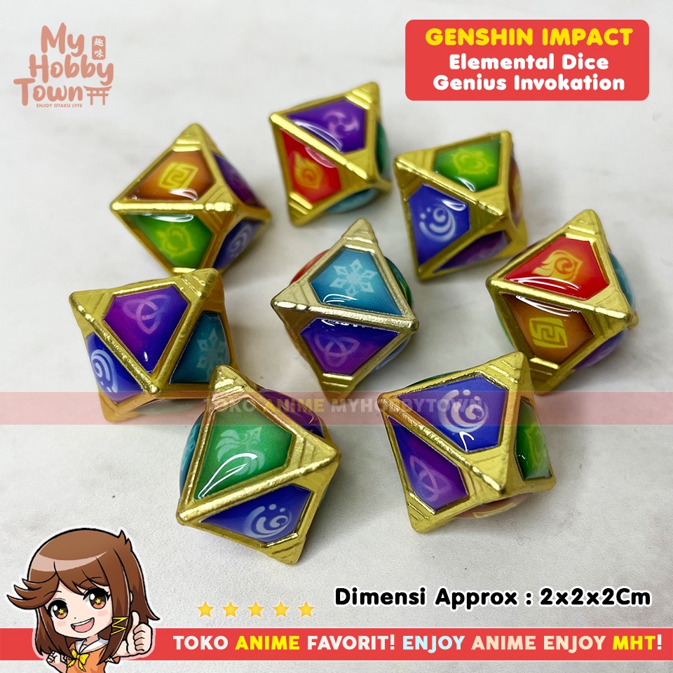 Dadu Genshin Impact Elemental Dice Genius Invokation Game