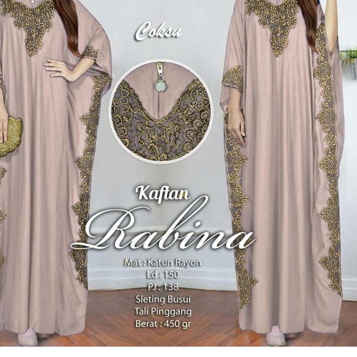 ➭ Kaftan Rabina Katun Rayon Jumbo Bigsize / Kaftan Payet Mote Busui ✮