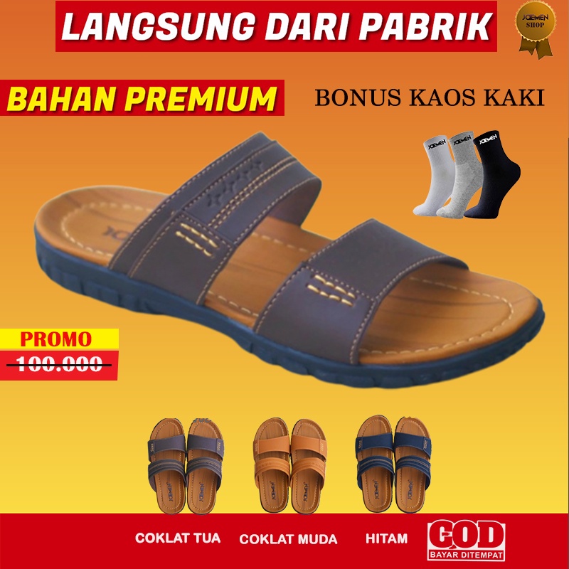 Sendal Sandal Pria Trendy Premium Remaja Kekinian Branded Original Velzard Bermerek Joymen Cowok Ker