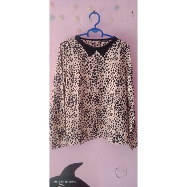 Baju Murah Atasan Blouse Baju Wanita Motif Macan Leopard