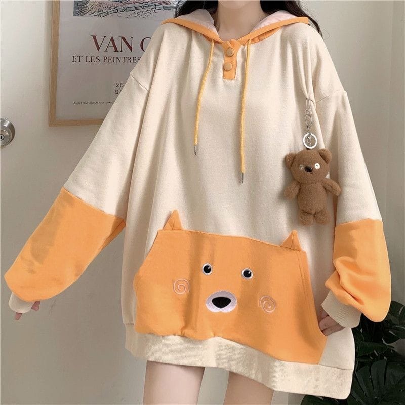 SWEATER Bordier PEPI BEAR HOODIE OVERSIZE WANITA | SWEATER BIGSIZE HOODIE OVERSIZE LUCU KOREAN STYLE