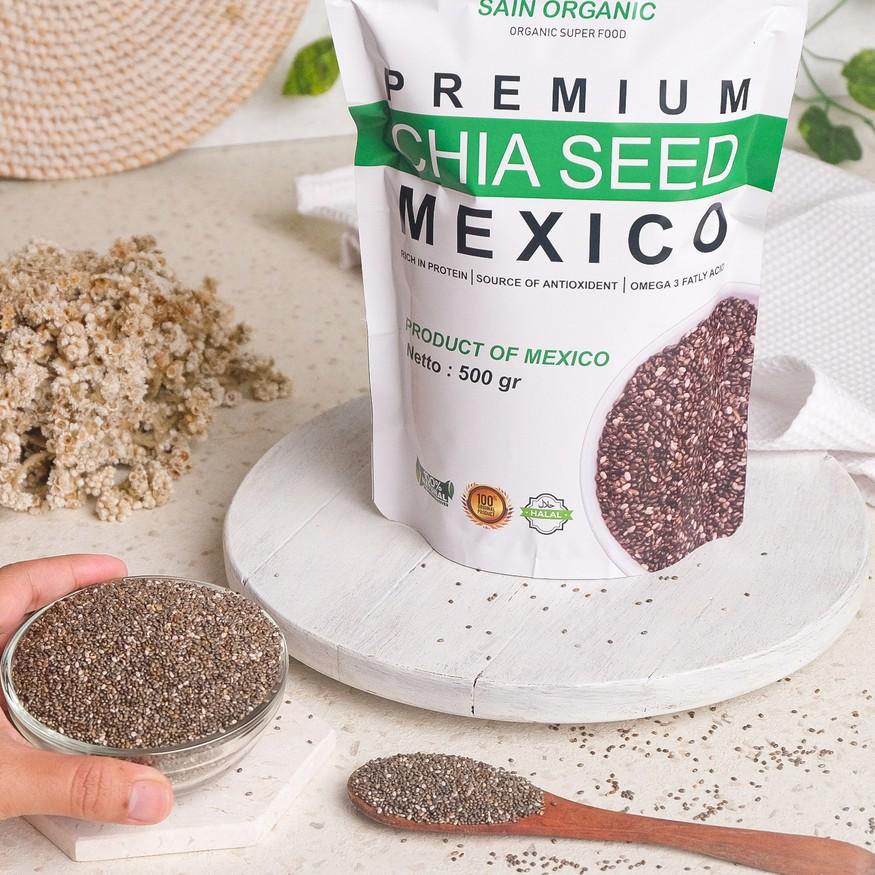 

™ Chia Seed Organic Mexico untuk Diet Freshly 500 gram Black Cia Seed Organik fresly Biji Chia Seeds ➨