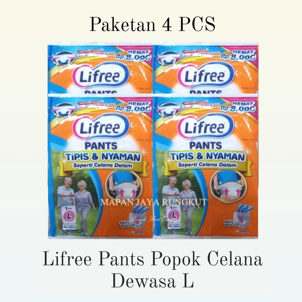 Lifree Pants Popok Celana Dewasa M / L / XL (PAKETAN 4 PCS) GRATIS ONGKIR