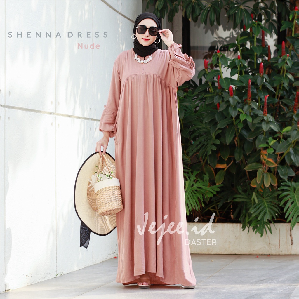 SHENNA LONG DRESS RAYON JUMBO LD 120 GAMIS POLOS BUSUI