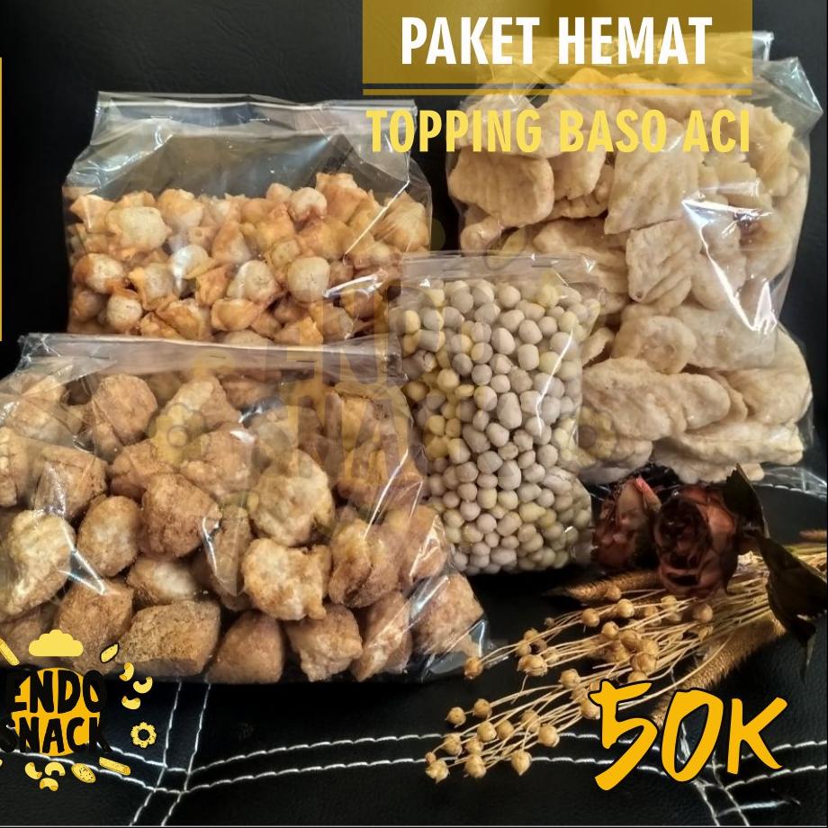 

Terbaru Paket 50 Ribu Toping Baso Aci isi paket Cuanki Lidah, Siomay Mini, Cuanki Tahu dan Sukro Cikur