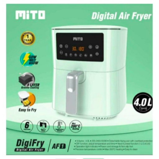 [Fryer] Air Fryer Mito Af1 Digital 4 Liter Low Watt [Dapur]