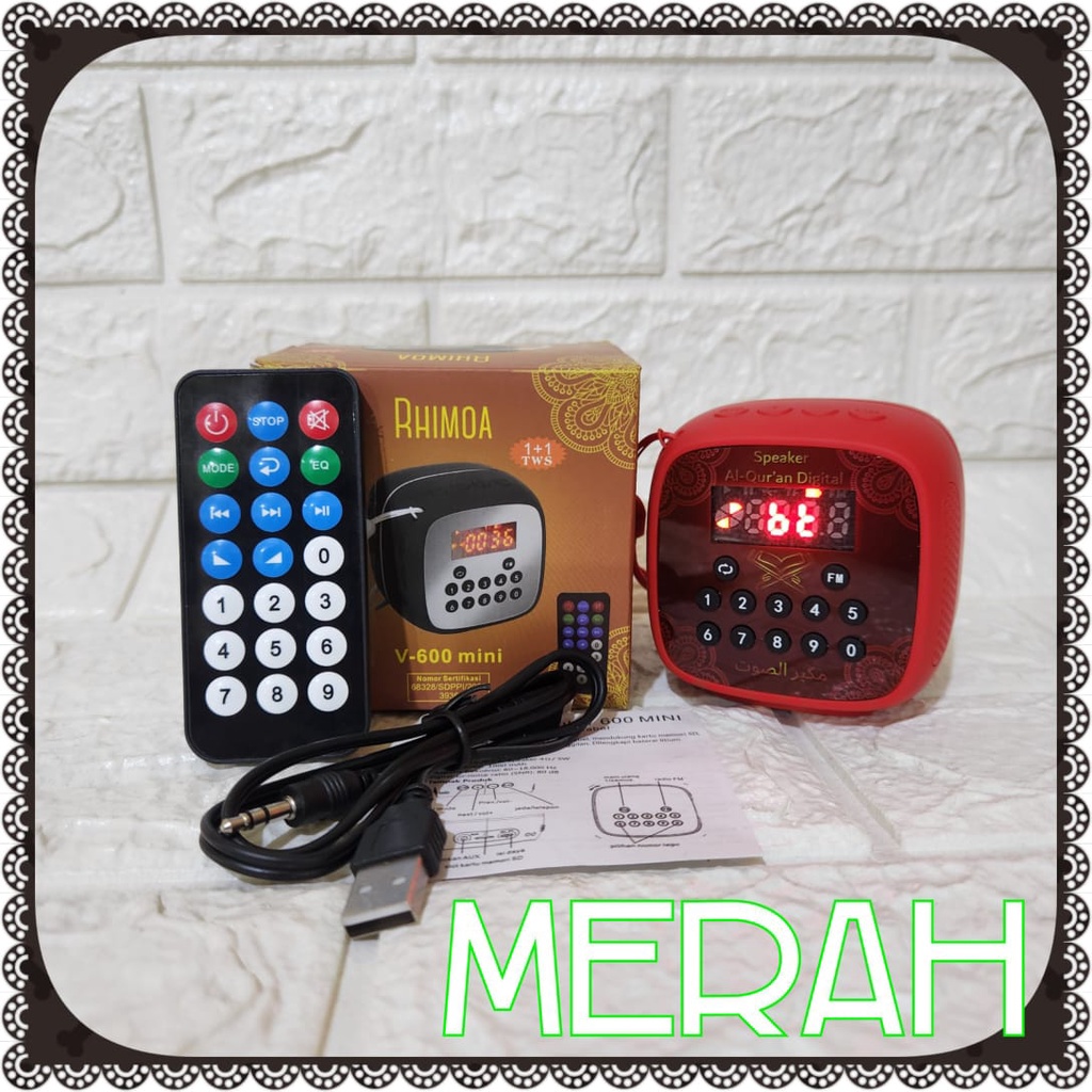 SPEAKER AL QURAN 30 JUZ/RHIMOA V-600/V600+REMOTE16gb full