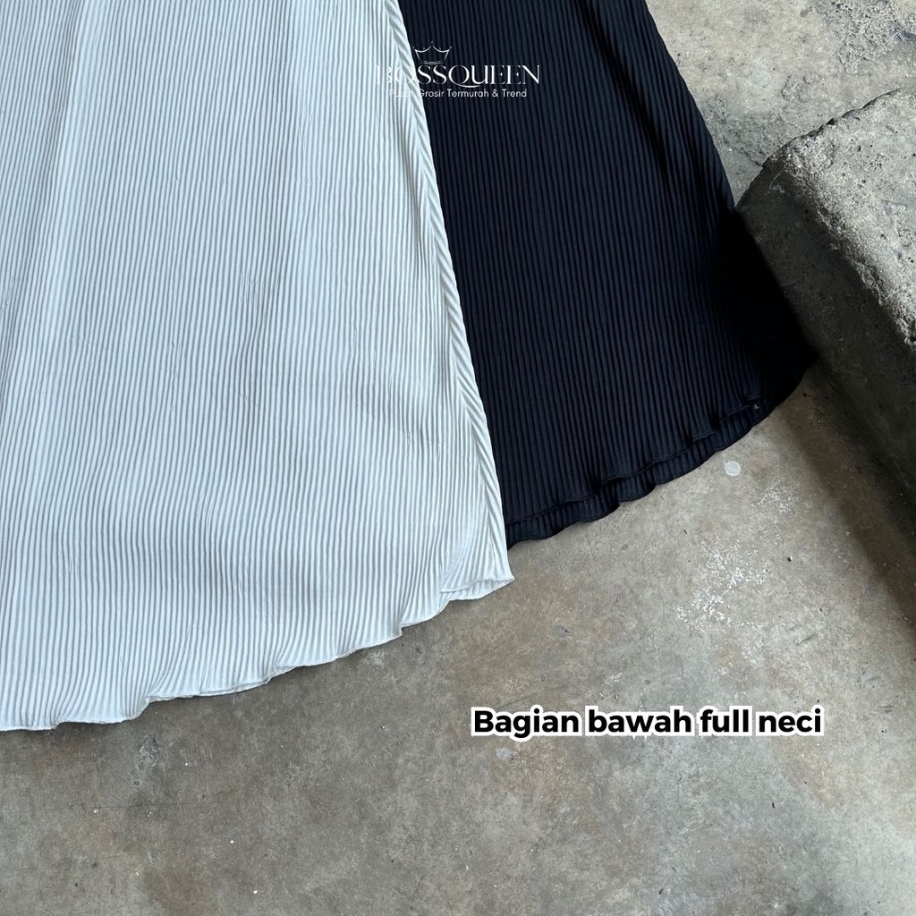 Inner Dress Plisket Premium /Sleeveless Long Dress/Inner Plisket/ Inner Long Dress Plisket/ Diskon