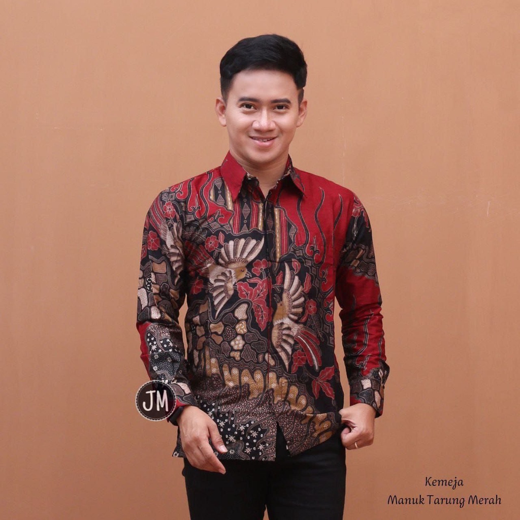 Kemeja batik pria motif manuk tarung