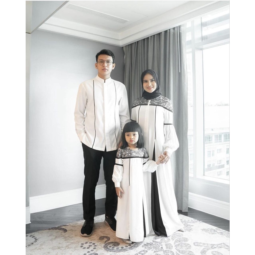MR2310 Family Set 3in1 Couple Idul Fitri 2WARNA / AC / Busana Muslim Keluarga / Baju Keluarga / Sera