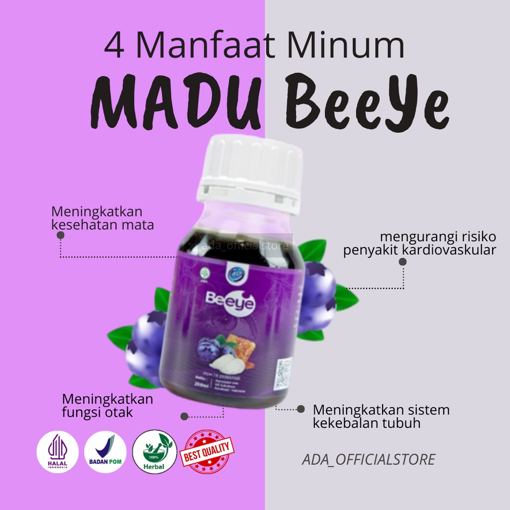 Obat Mata Madu BE EYE Mata Minus plus silinder rabun original Beeye 250 ml madu beeye asli madu beeye orginal madu beeye 250ml