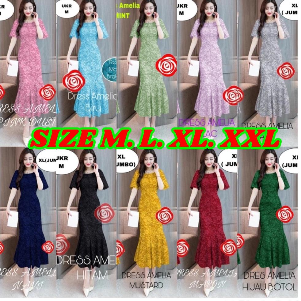 RECOMENDED DRES AMELIA JUMBO/DRESS AMELIA/ungu lilac/DRESS MERMAID BRUKAT DUYUNG DRESS BRUKAT PESTA 