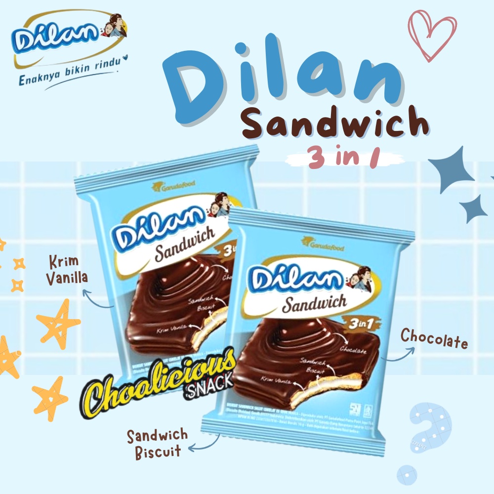 DILAN Sandwich Biskuit Coklat/Cokelat Ecer @16 gram