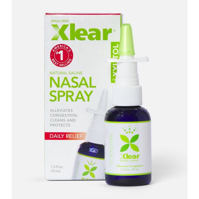 Xlear Xylitol Saline Nasal Spray Daily Relief 45 ml Spray Anti Sumbat sinus nasal ORI USA