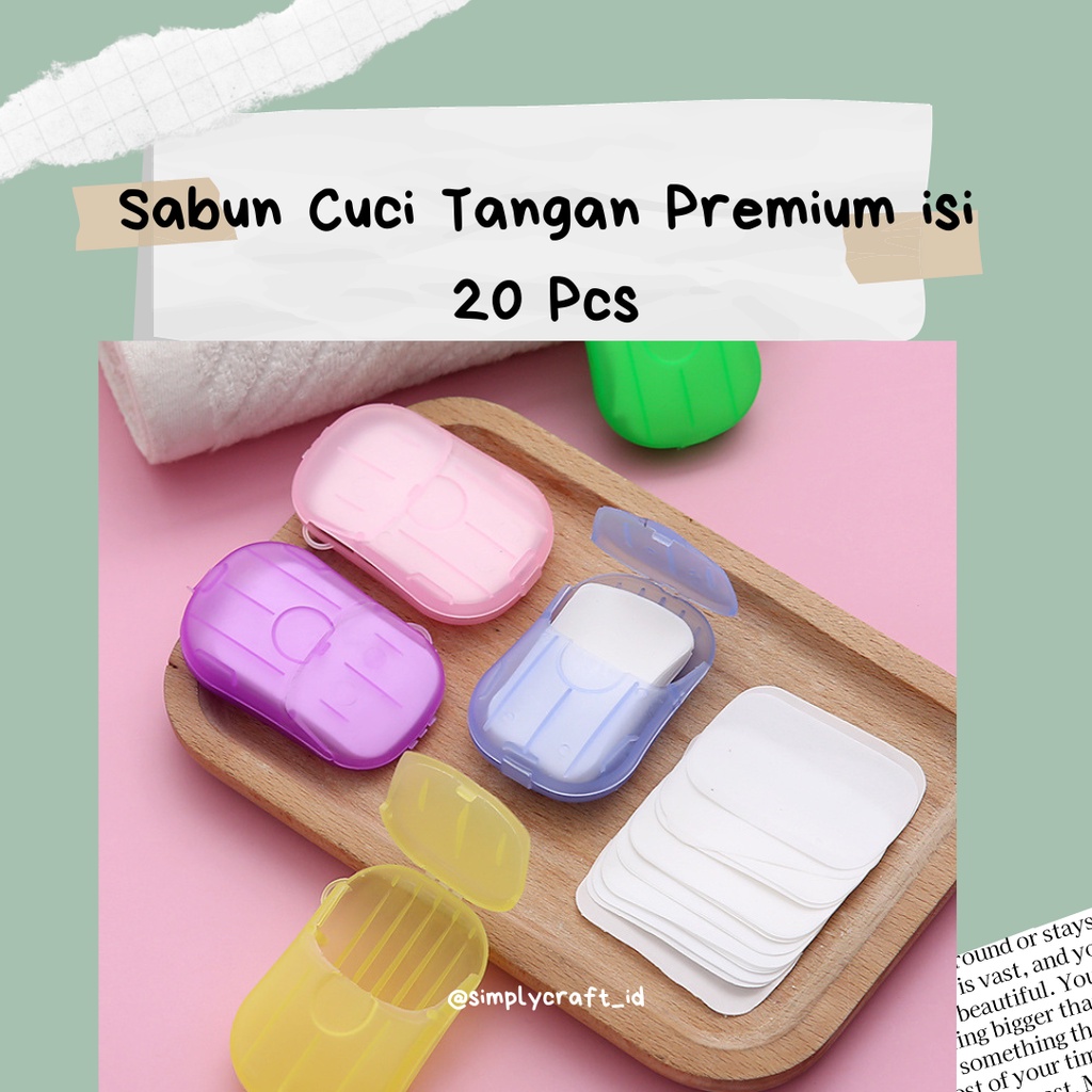 Simply Craft ID - Isi 20 Pcs Sabun Cuci Tangan Kertas Sabun Kertas Serbaguna Praktis Travelling Paper Soap Sabun Cuci Tangan Travel