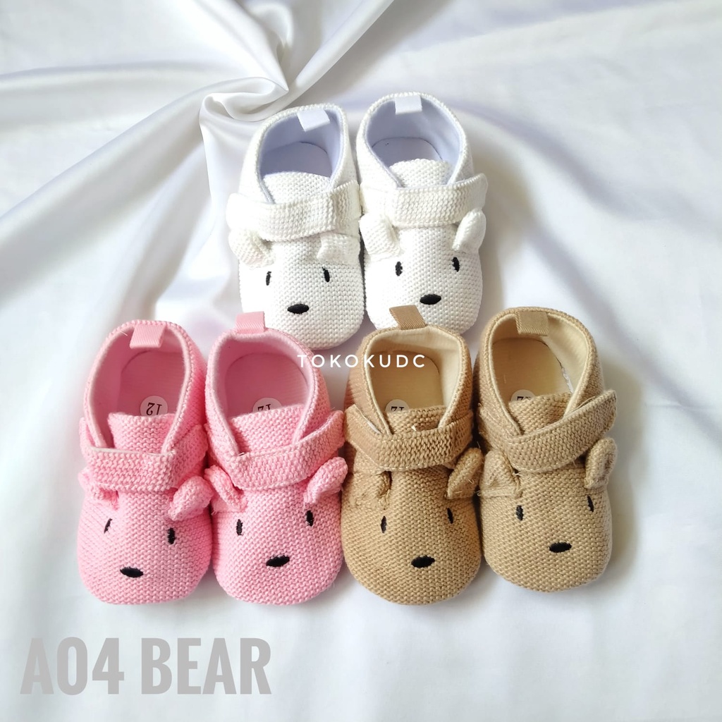 Sepatu Bayi Prewalker Perempuan Laki Laki Unisex 0-12 Bulan Girls Boys Baby Shoes Shoe Cewek Cowok 0-12 month murah A04 Bear