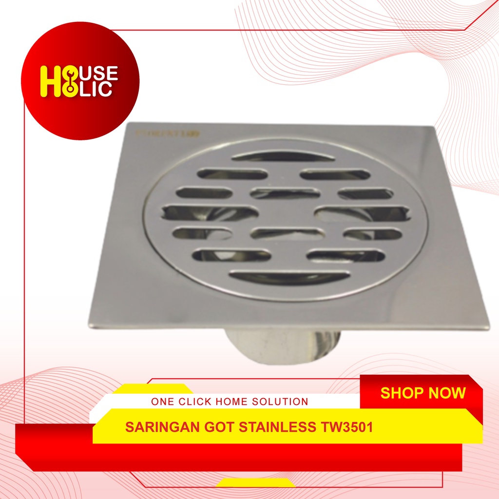 Saringan Got Kamar Mandi Stainless / Floor Drain Iron Grating TW-3501