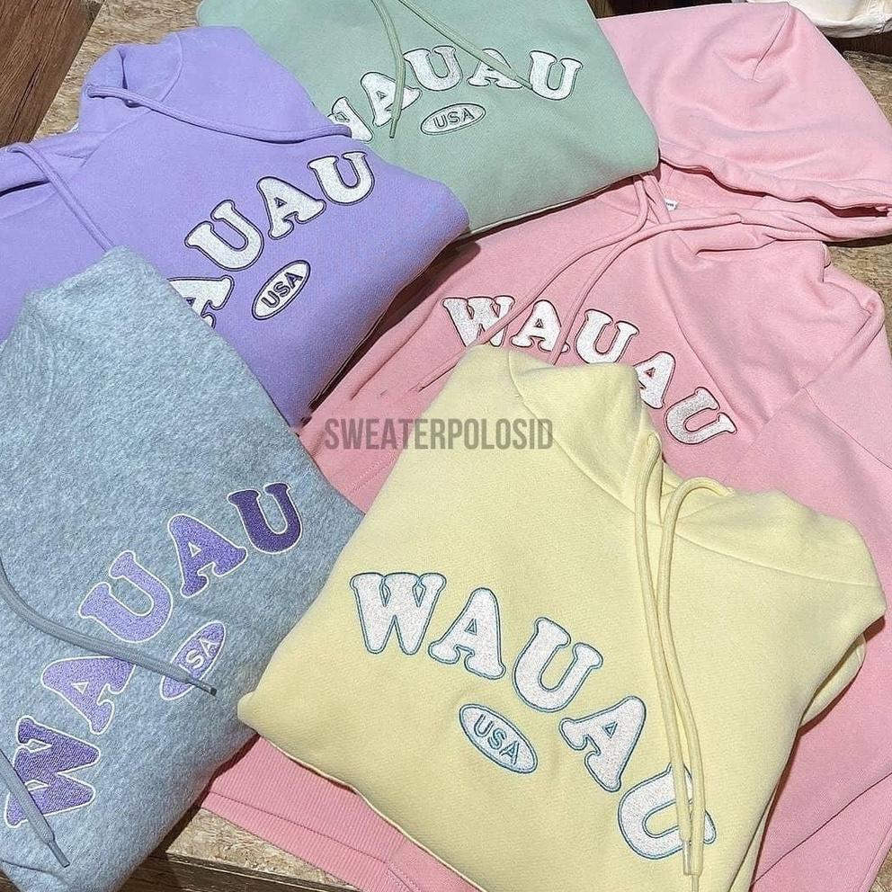READY SWEPO Hoodie Jumper WAUAU (Bordir) S-XXL (Pria & Wanita)
