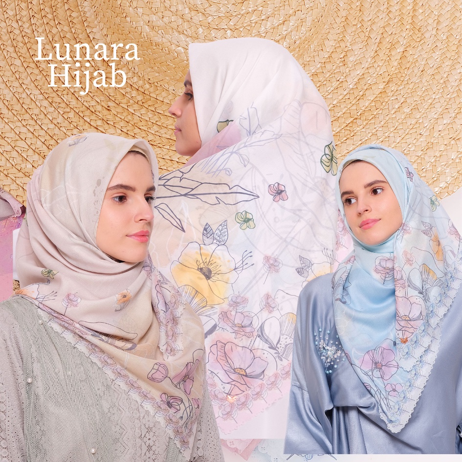 Premium Hijab Series by Mimo Label -  Hijab Printing Segi Empat Scarf