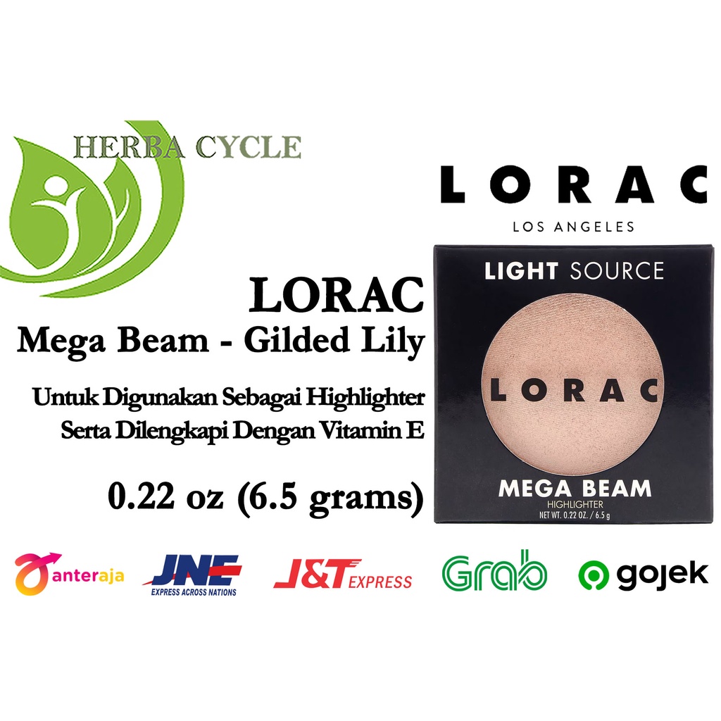 Lorac Highlighter Mega Beam (6.5 gr) Gilded Lily Shades Highlighter Wajah Pipi ORI USA